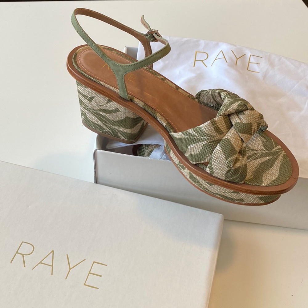 REVOLVE Green and Tan Sandals
